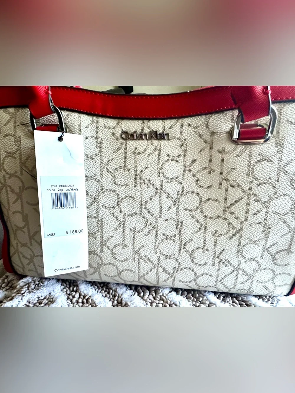 Calvin Klein Mercy Signature Satchel Purse